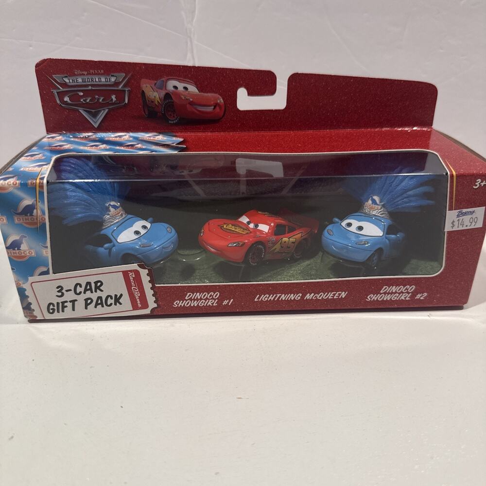 Disney Cars Lightning McQueen Dinoco Showgirl 3-Car Gift Pack New